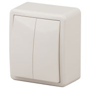 ЭРА Эксперт Выключатель двойной с подсветкой 10А ОУ сл.кость IP20 11-1205-02