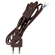 TDM шнур для бра коричневый 2м ( ШВВП 2*0,75) вилка с вырезом SQ1305-0026
