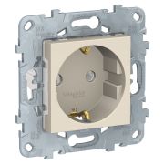 Schneider Electric Unica New Беж Розетка с/з без шторок, винт. зажим, 16А, 250В,