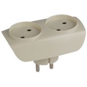 ЭРА SP-2-I  Тройник 2гн, без заземл. (сл. кость) Б0017017