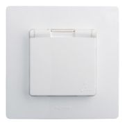 Legrand Etika Белый Розетка с крышкой с/з автомат. зажим IP44 672232