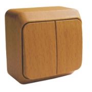 Этюд Дача бук Выключатель 2-клавишный с подсветкой наружный BA10-006T