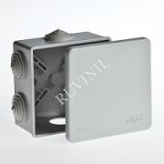 Тусо коробка распаячная для о/п 85*85*40мм IP55 6 вводов серая 67040