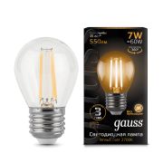 Лампа Gauss LED Filament Шар E27 7W 550lm 2700K 105802107