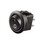 Выключатель клавишный круглый 250V 6А (2с) ON-OFF черный  REXANT 36-2550