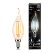 Лампа Gauss LED Filament Свеча на ветру E14 5W 420lm 4100K Golden 104801805