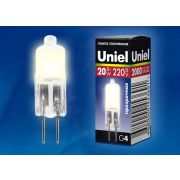 Uniel Капсульная галогенная лампа G4 20W 220V прозрачная