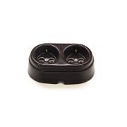 Розетка с/з 2-ая керамическая шоколад Арбат