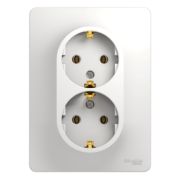 SE Glossa Белый Розетка 2-я с заземлением (в сборе с рамкой) GSL000124