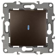 12-1102-13 ЭРА 12 Выключатель с подсветкой 10А бронза