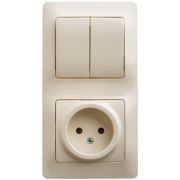 SE Glossa Беж Блок: Розетка 1-ая б/з и 2-кл. выключатель GSL000272