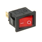 Выключатель клавишный 250V 6А (3с) ON-OFF красный с подсветкой Mini REXANT 36-2150