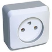 Этюд Белый Розетка 1-ая б/з без шторок наружная PA16-001B