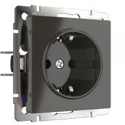 Розетка с заземлением серо-коричневый a050837