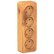 Blanca Розетка 4-ая б/з без шторок О/П 16А, 250В, изолирующая пластина Ясень BLNRA000415