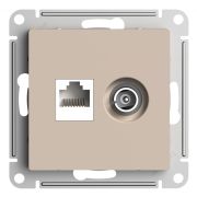 Systeme Electric AtlasDesign Песочный Розетка двойная ТВ + компьютерная RJ45, кат. 5Е