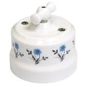 Выключатель двойной орнамент №2 (васильки) Lindas 34118