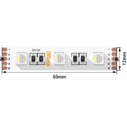 Светодиодная лента стандарт 19,2 Вт/м, SMD5050, 60 LED/м, 12В , IP20, RGB + нейтральный белый