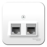 Blanca Розетка компьютерная 2-ая RJ45, кат.5E, О/П изолир. пластина Белый BLNIA045451