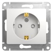 SE Glossa Белый Розетка с заземлением со шторками GSL000145