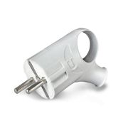 UNIVERSAL Евровилка белая с/з угловая с кольцом 16А A112