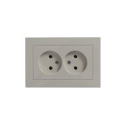 Systeme Electric AtlasDesign Беж Розетка б/з двойная, 16А, в сборе
