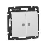 Legrand Valena Бел Выключатель 2-х клавишный с подсветкой