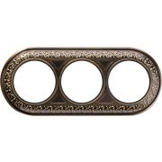 Рамка на 3 поста Antik Runda WERKEL бронза  a037199 не вып.