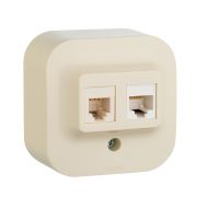 Legrand Quteo Слоновая кость Роз RJ11+RJ45 категория 5UTP