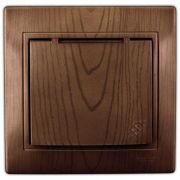 LEZARD С/П сосна розетка 1-ая с/з с крышкой 701-0801-123