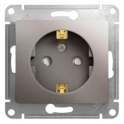 SE Glossa Платина Розетка с заземлением со шторками GSL001245