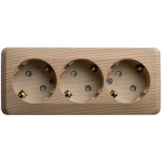 Этюд Дача Сосна Розетка 3-ая с/з со шторками наружная PA16-012D