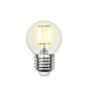 Лампа Uniel Air Filament LED-G45-6W-3000K-E27-CL шар теплый свет