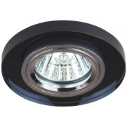 ЭРА DK7 CH/BK Светильник декор стекло круглое MR16,12V/220V, 50W, хром/черный C0043793