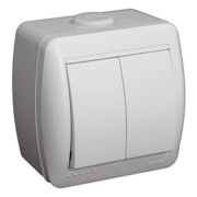 LEZARD Выключатель 2 кл О/П белый 710-0200-101