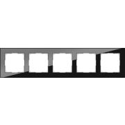 W0051108/ Рамка на 5 постов Favorit (черный,стекло)