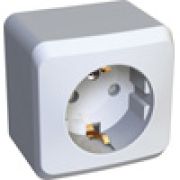 Этюд Белый Розетка 1-ая с/з со шторками наружная PA16-004B