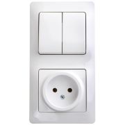 SE Glossa Бел Блок: Розетка 1-ая б/з и 2-кл. выключатель GSL000172
