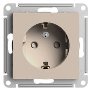 Systeme Electric AtlasDesign Песочный Розетка с/з со шторками, 16А, механизм