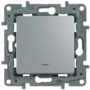 Legrand Etika Алюминий Выключатель 1-кл с подсветкой 10А авт. зажим 672403