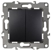 12-1004-05 ЭРА 12 Выключатель двойной 10А без м.лапок антрацит