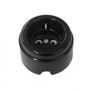 Розетка с/з 16А керамика черный Арбат