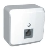 Этюд Белый Розетка ТЛФ 1-ая наружная TELA-001b