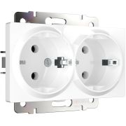 W1172001/ Розетка двойная с заземлением (белый)