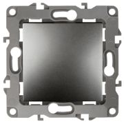 12-1001-12 ЭРА 12 Выключатель одноклавишный 10А без м.лапок графит