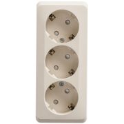 Этюд Крем Розетка 3-ая с/з со шторками наружная PA16-012K