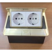 Лючек на 2 Розетки с/з золото