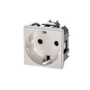 Розетка SCHUKO с заземлением, со шторками, 16А / 250В, серия Zenit, альпийский белый