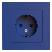 Systeme Electric AtlasDesign Аквамарин Розетка с/з со шторками, 16А, в сборе