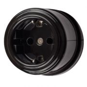 BIRONI Лизетта Керамика Черный Розетка с заземлением